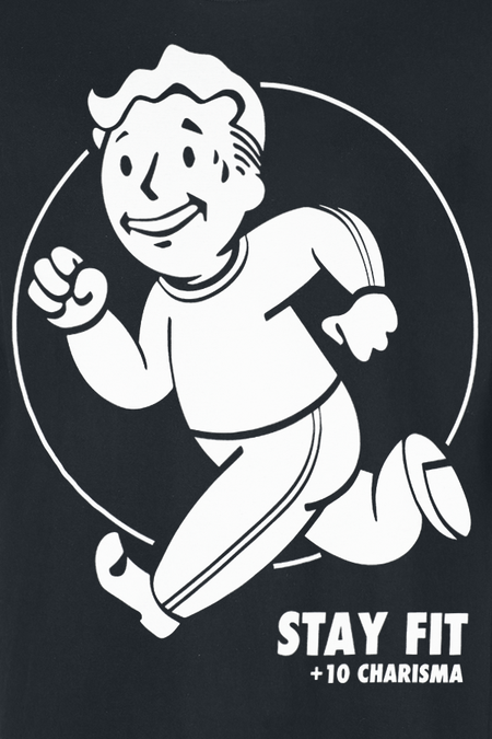 T-Shirt Manches courtes Gaming de Fallout - Stay Fit - S à XXL - pour Homme - noir - Fallout - View 2
