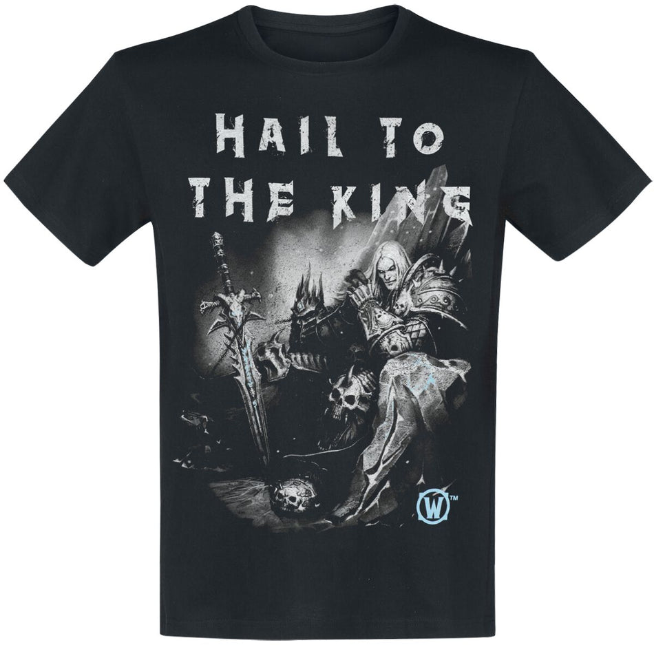 T-Shirt Manches courtes Gaming de World Of Warcraft - Hail To The King - S à XXL - pour Homme - noir - World Of Warcraft