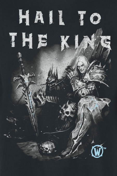 T-Shirt Manches courtes Gaming de World Of Warcraft - Hail To The King - S à XXL - pour Homme - noir - World Of Warcraft - View 2