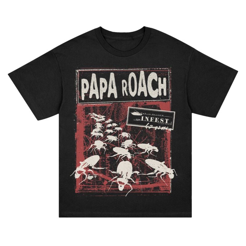 T-Shirt Manches courtes  de Papa Roach - Invasion - M - pour Homme - noir - Papa Roach