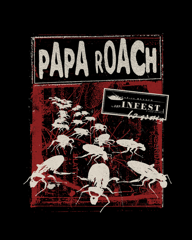 T-Shirt Manches courtes  de Papa Roach - Invasion - M - pour Homme - noir - Papa Roach - View 2