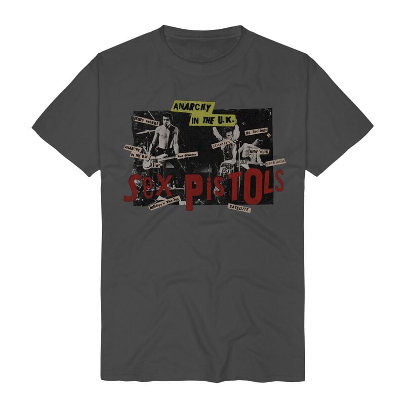 T-Shirt Manches courtes  de Sex Pistols - Anarchy Tracklist - S à 3XL - pour Homme - anthracite - Sex Pistols