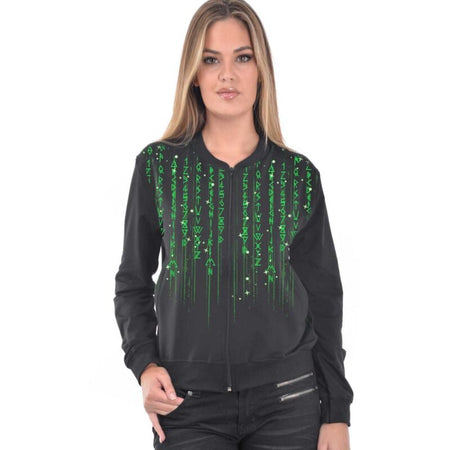 Bomber  de Outer Vision - Runetrix - S à XXL - pour Femme - noir/vert - Outer Vision