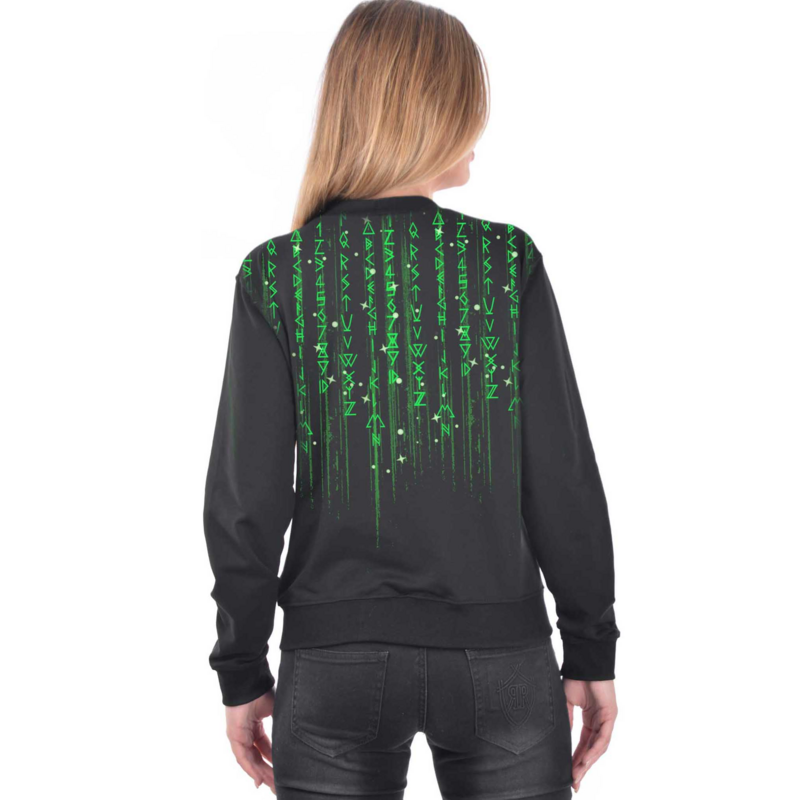 Bomber  de Outer Vision - Runetrix - S à XXL - pour Femme - noir/vert - Outer Vision - View 2