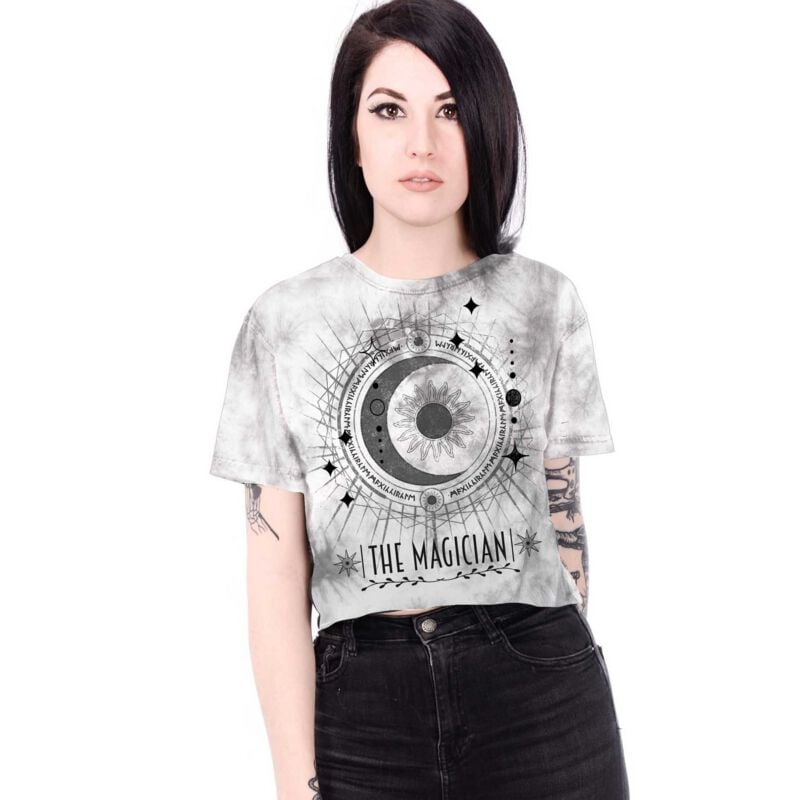 T-Shirt Manches courtes  de Outer Vision - The Magician - L à XXL - pour Femme - gris - Outer Vision