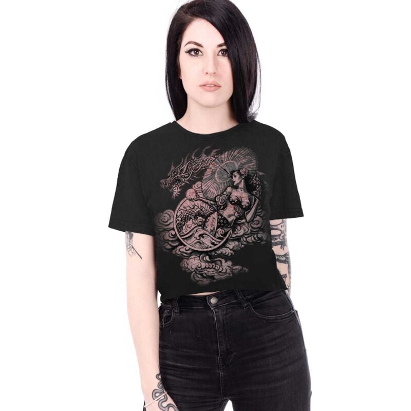 T-Shirt Manches courtes  de Alchemy England - Lady Dragon - S à XXL - pour Femme - noir - Alchemy England