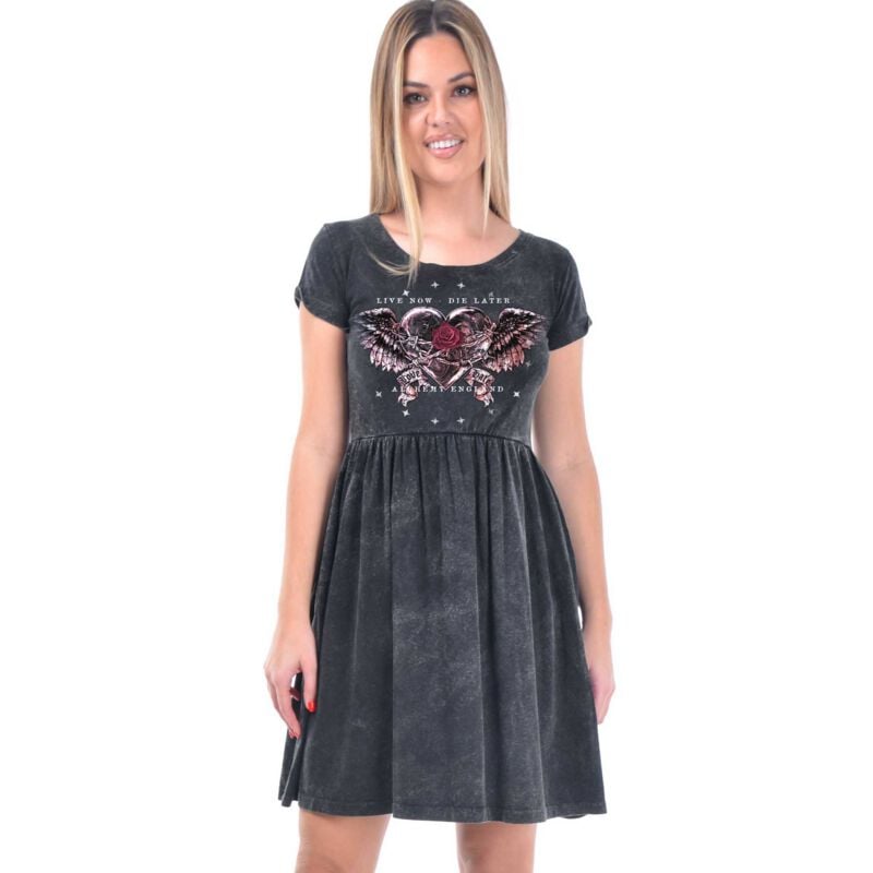 Robe courte Gothic de Alchemy England - Love Hate - S à XXL - pour Femme - gris - Alchemy England