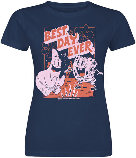 T-Shirt Manches courtes  de Bob L'Éponge - Best Day Ever - S à 3XL - pour Femme - bleu - Bob L'Éponge