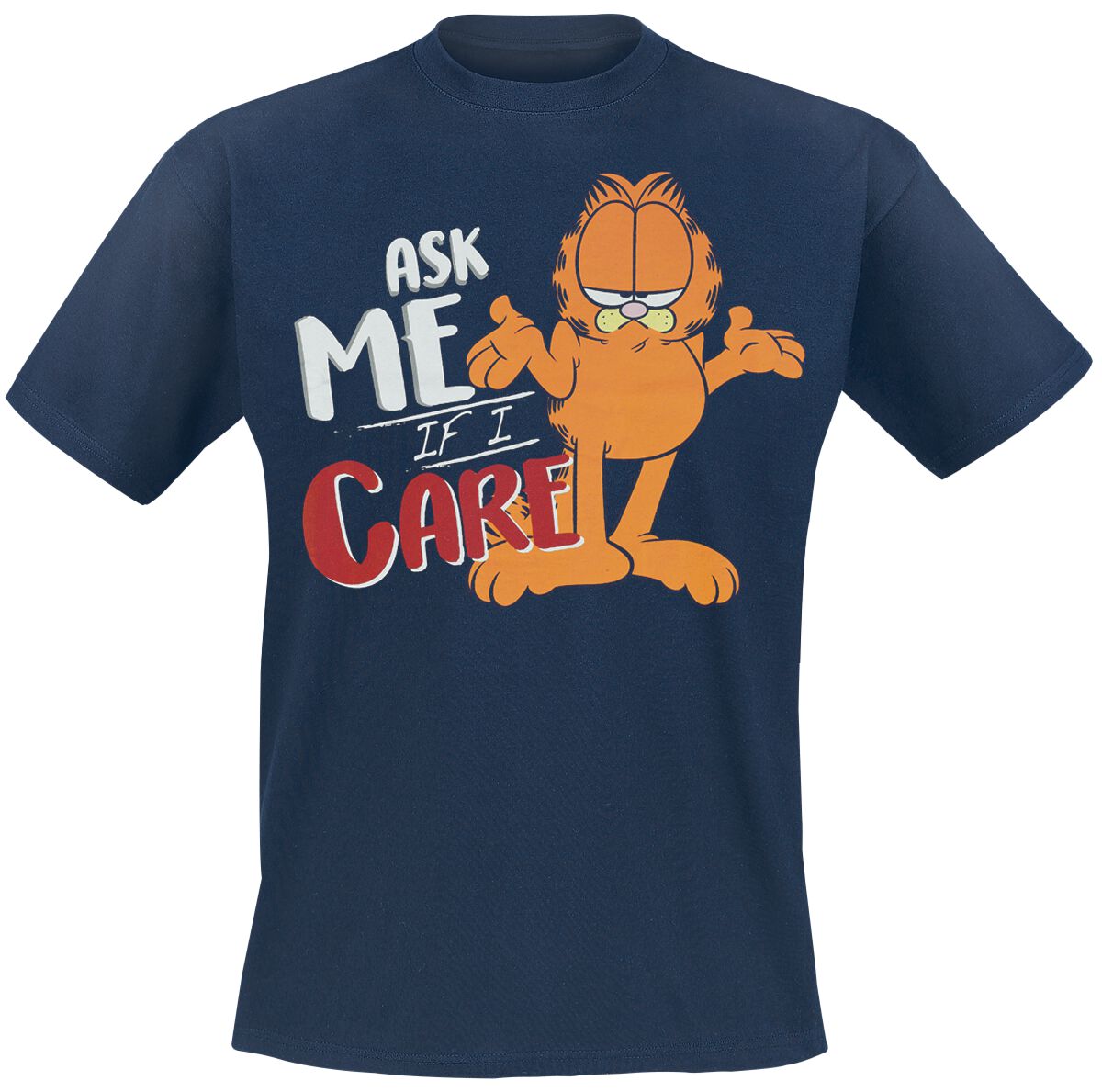 T-Shirt Manches courtes  de Garfield - Ask Me If I Care - S à 3XL - pour Homme - bleu - Garfield