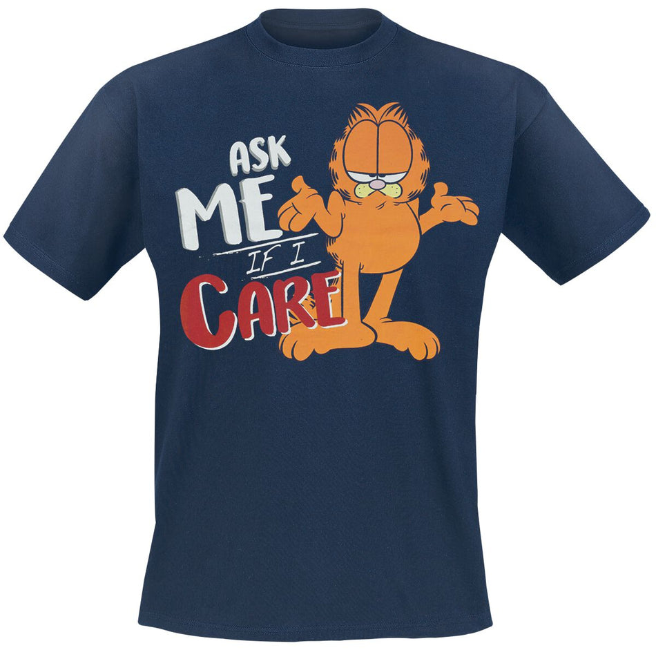 T-Shirt Manches courtes  de Garfield - Ask Me If I Care - S à 3XL - pour Homme - bleu - Garfield