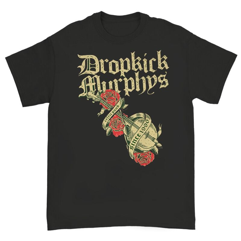 T-Shirt Manches courtes  de Dropkick Murphys - Mandolin Roses - S à M - pour Homme - noir - Dropkick Murphys