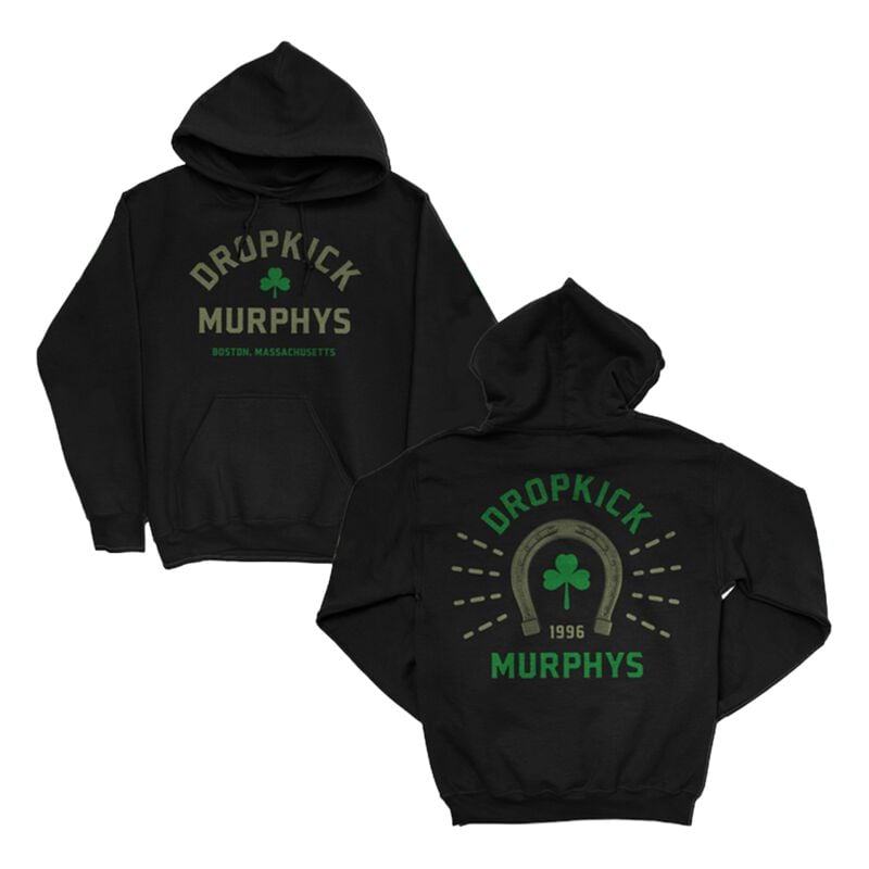 Sweat-shirt à capuche  de Dropkick Murphys - Lucky Horseshoe - S à M - pour Homme - noir - Dropkick Murphys