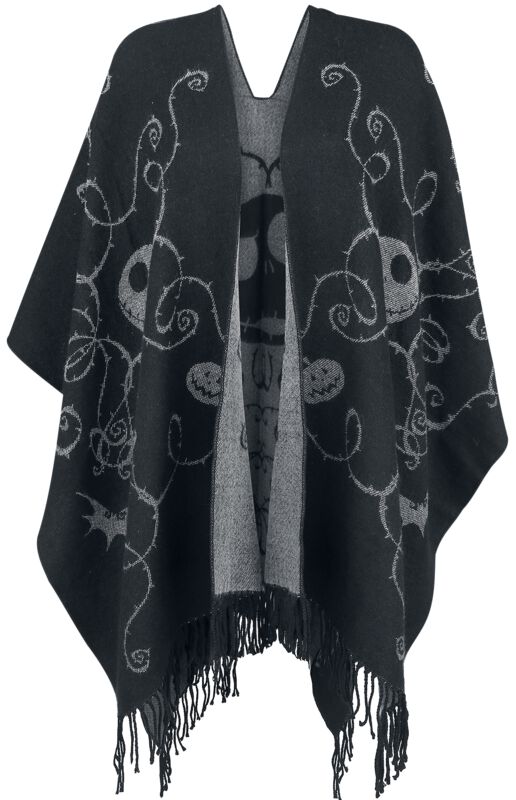 Gilets & Ponchos Disney de L'Étrange Noël De Monsieur Jack - Jack - one size - pour Femme - noir/gris - L'Étrange Noël De Monsieur Jack