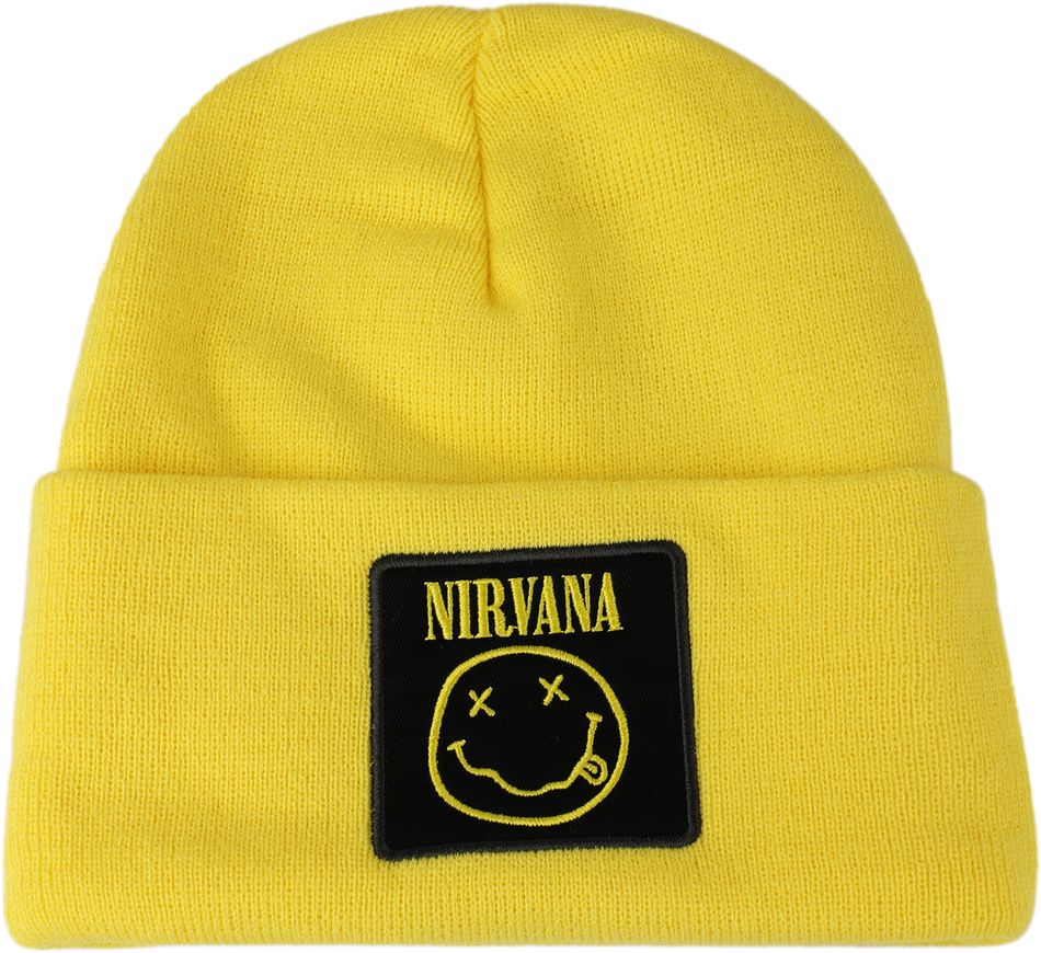 Bonnet  de Nirvana - Amplified Collection - Patch Beanie - pour Unisexe - jaune - Nirvana - View 2