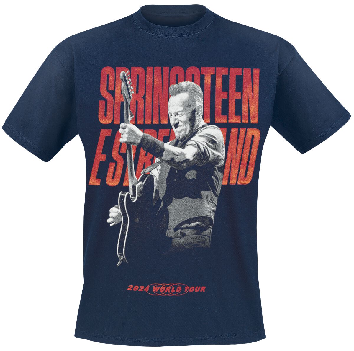 T-Shirt Manches courtes  de Bruce Springsteen - Guitar - S à XXL - pour Homme - marine - Bruce Springsteen