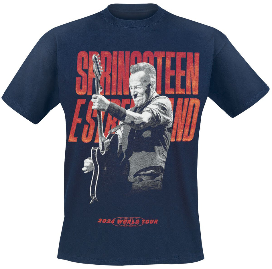 T-Shirt Manches courtes  de Bruce Springsteen - Guitar - S à XXL - pour Homme - marine - Bruce Springsteen