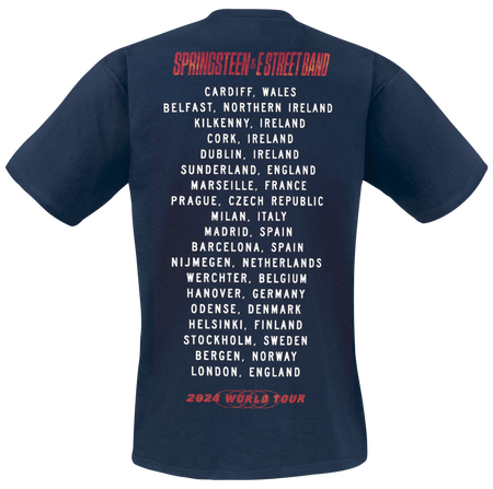 T-Shirt Manches courtes  de Bruce Springsteen - Guitar - S à XXL - pour Homme - marine - Bruce Springsteen - View 2