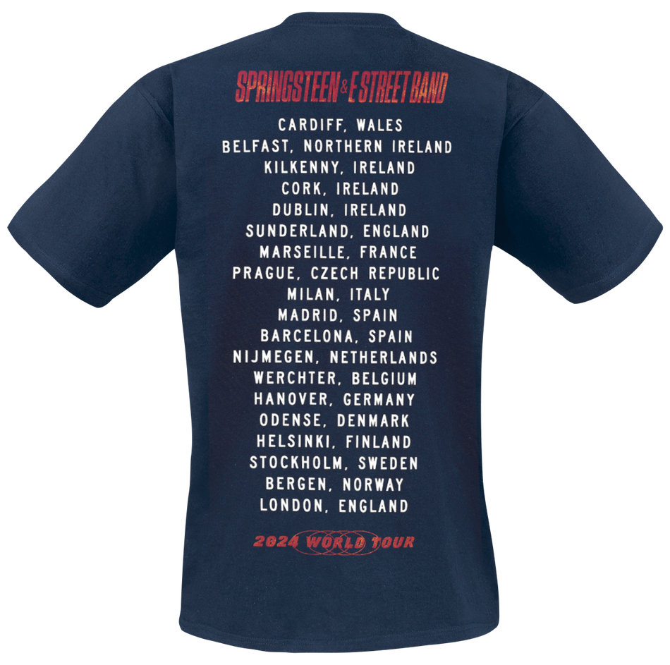 T-Shirt Manches courtes  de Bruce Springsteen - Guitar - S à XXL - pour Homme - marine - Bruce Springsteen - View 2