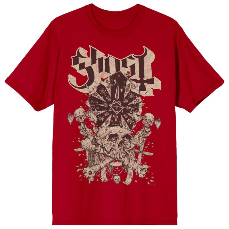 T-Shirt Manches courtes  de Ghost - Skull n Blones Papa - S à 4XL - pour Homme - rouge - Ghost