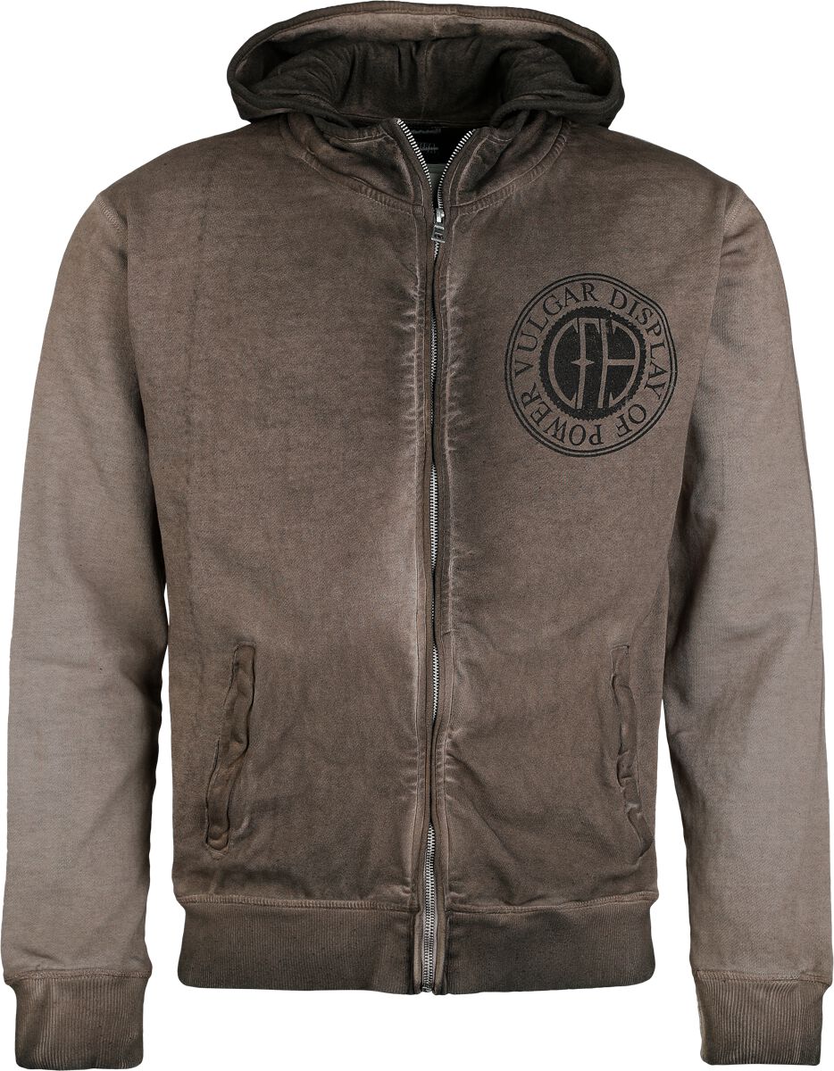 Sweat-shirt zippé à capuche  de Pantera - Vulgar Display - S à XXL - pour Homme - marron - Pantera