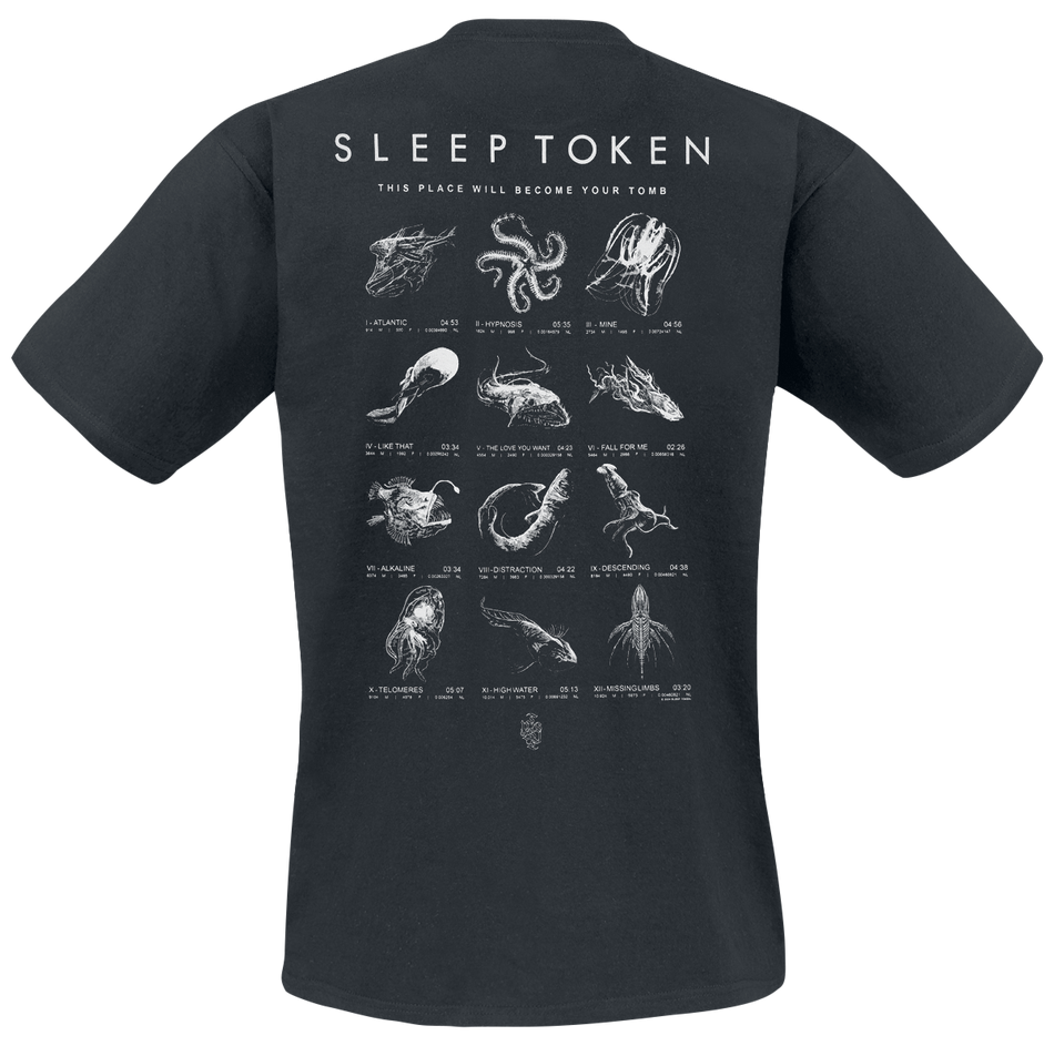 T-Shirt Manches courtes  de Sleep Token - Depth Chart - S à 4XL - pour Homme - noir - Sleep Token - View 2