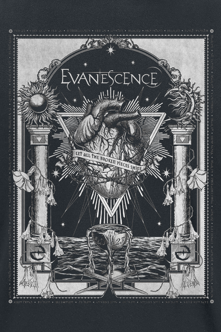 T-Shirt Manches courtes  de Evanescence - Poster Tee - L à 3XL - pour Homme - noir - Evanescence - View 2