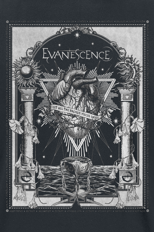 T-Shirt Manches courtes  de Evanescence - Poster Tee - L à 3XL - pour Homme - noir - Evanescence - View 2