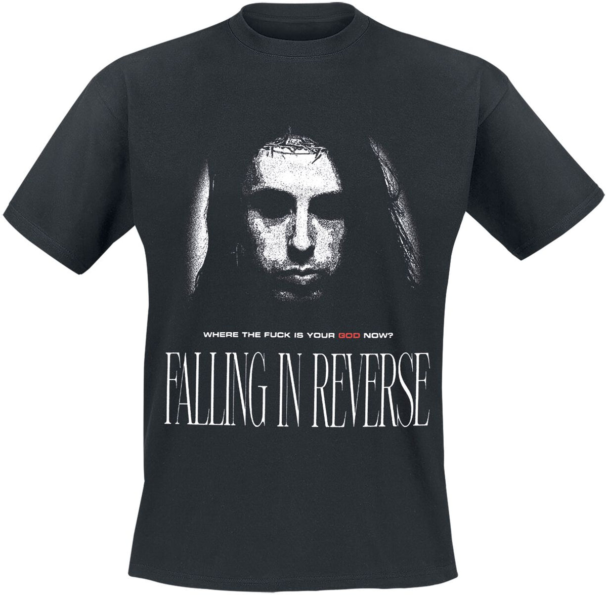 T-Shirt Manches courtes  de Falling In Reverse - Where Is Your God Now - S à 4XL - pour Homme - noir - Falling In Reverse
