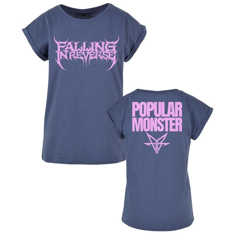 T-Shirt Manches courtes  de Falling In Reverse - Popular Monster Text - S à XL - pour Femme - bleu - Falling In Reverse