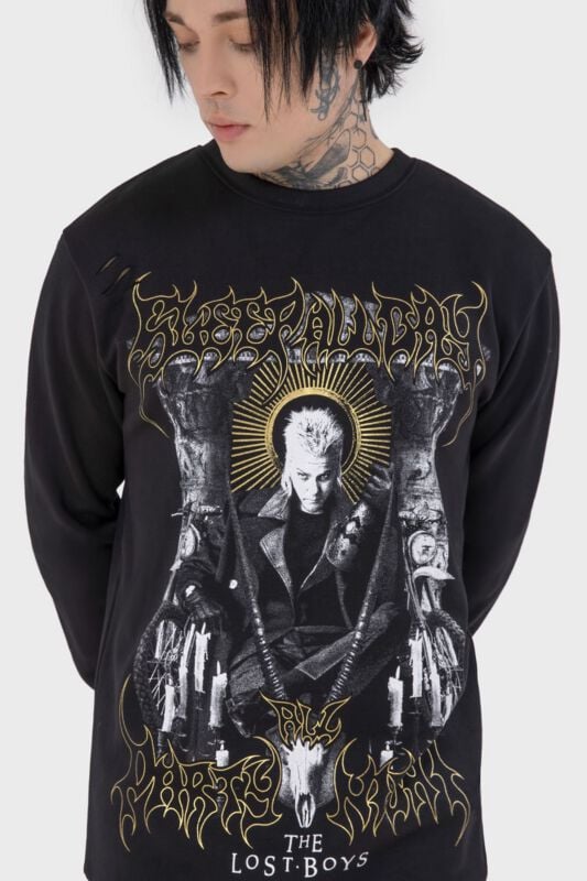 Sweat-shirt  de Killstar - The Lost Boys - Sleep All Day - T-Shirt Manches Longues - S à L - pour Homme - noir - Killstar