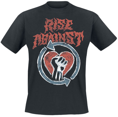 T-Shirt Manches courtes  de Rise Against - Chalk Heartfist - S à XXL - pour Homme - noir - Rise Against