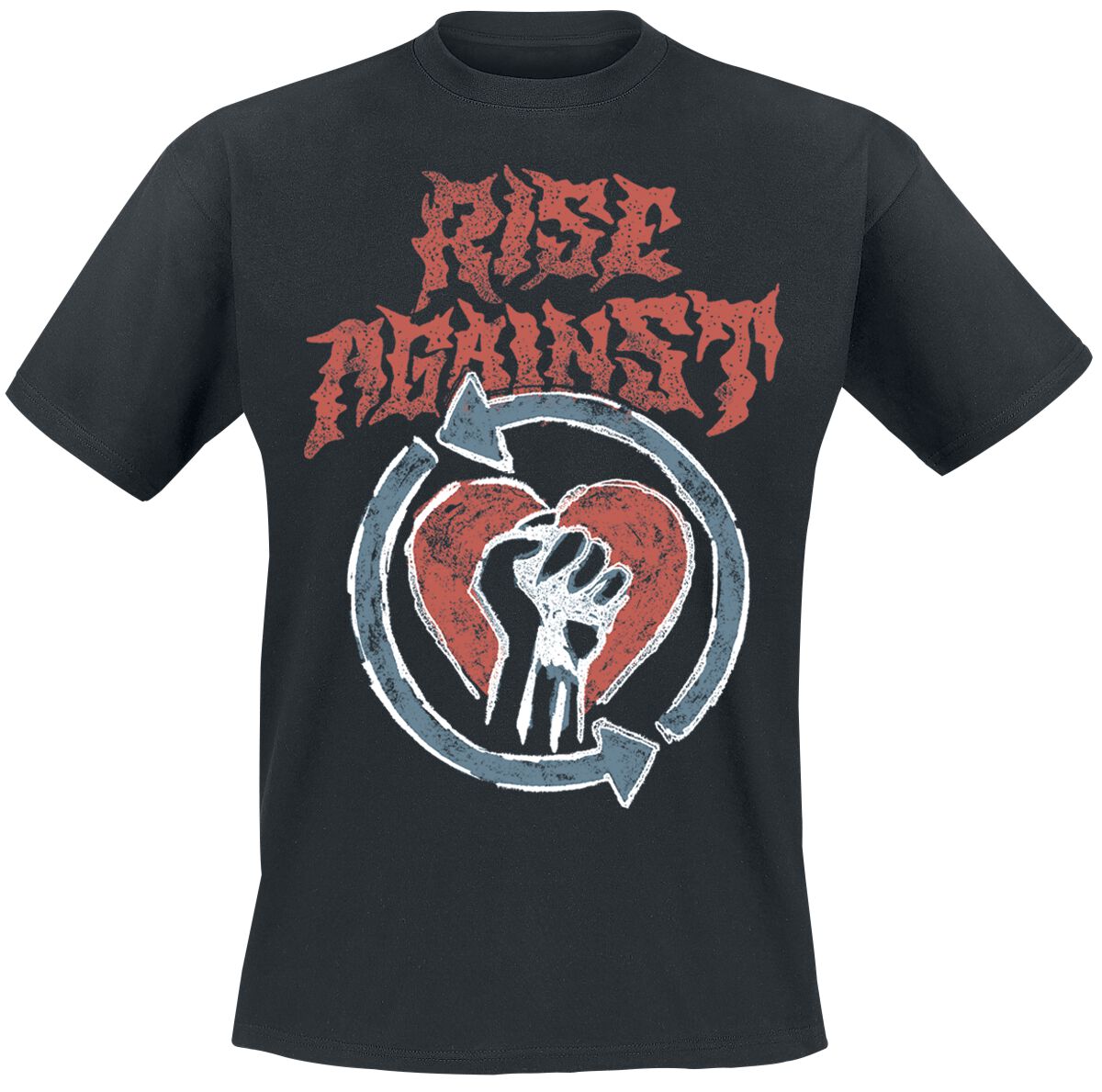 T-Shirt Manches courtes  de Rise Against - Chalk Heartfist - S à XXL - pour Homme - noir - Rise Against