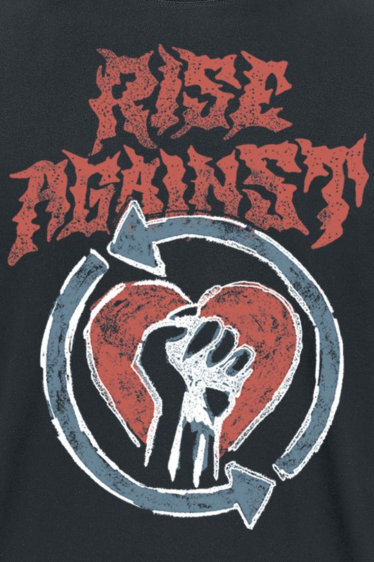 T-Shirt Manches courtes  de Rise Against - Chalk Heartfist - S à XXL - pour Homme - noir - Rise Against - View 2