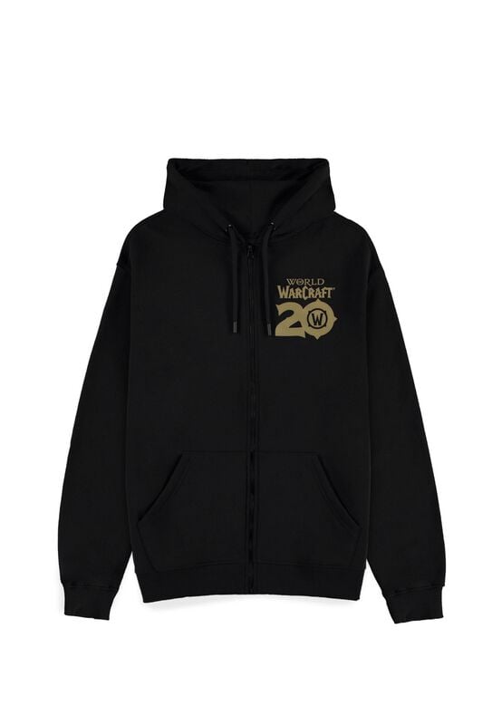 Sweat-shirt zippé à capuche Gaming de World Of Warcraft - 20e Anniversaire - S à M - pour Homme - noir - World Of Warcraft