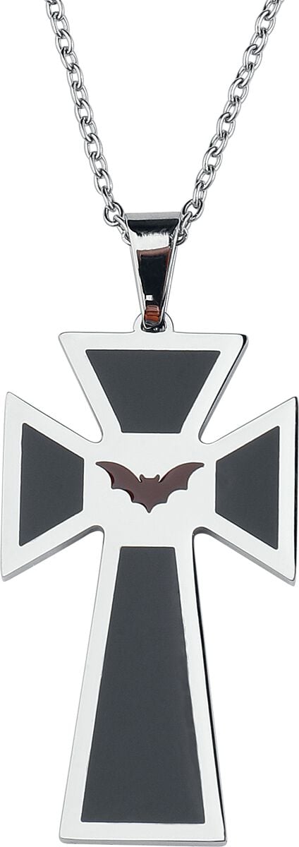 Collier Gothic de etNox hard and heavy - Croix & Chauve-Souris - pour Unisexe - noir/argent - etNox hard and heavy
