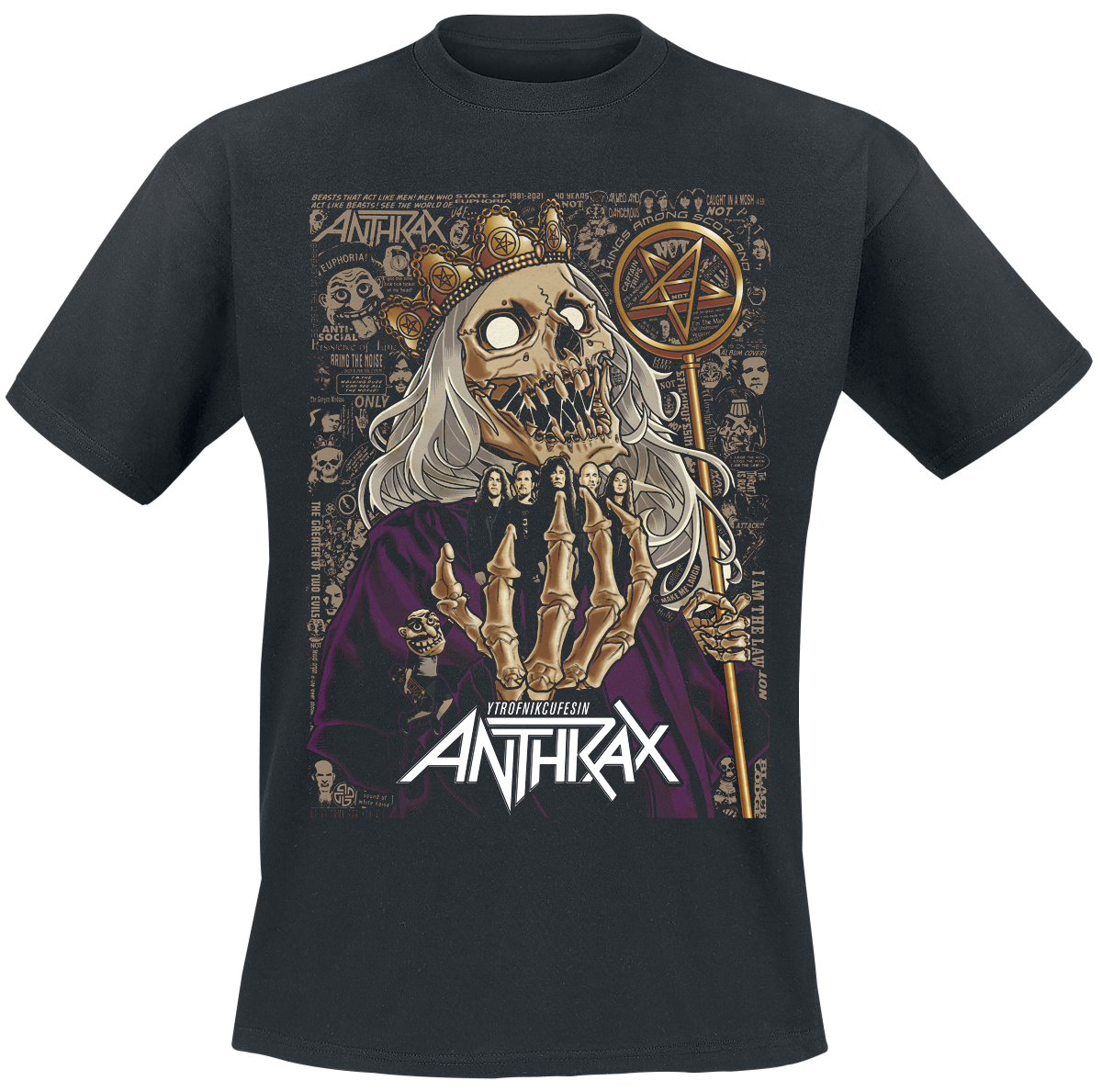 T-Shirt Manches courtes  de Anthrax - 40th King - S à M - pour Homme - noir - Anthrax - View 2