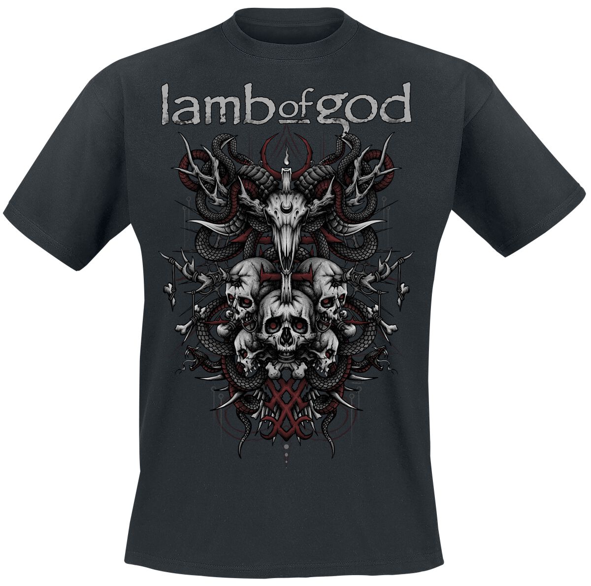 T-Shirt Manches courtes  de Lamb Of God - Antler Crest - S à M - pour Homme - noir - Lamb Of God
