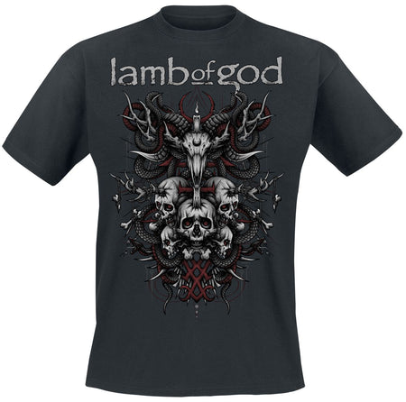 T-Shirt Manches courtes  de Lamb Of God - Antler Crest - S à M - pour Homme - noir - Lamb Of God