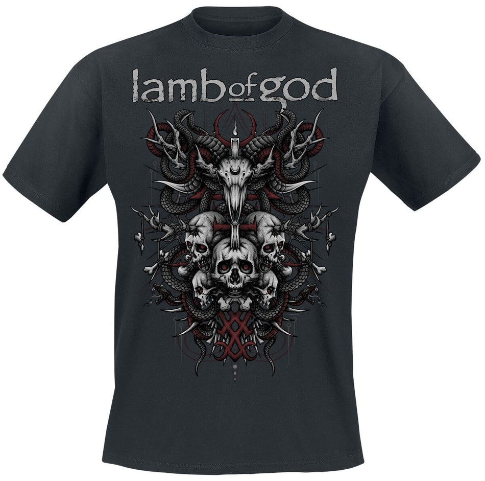 T-Shirt Manches courtes  de Lamb Of God - Antler Crest - S à M - pour Homme - noir - Lamb Of God