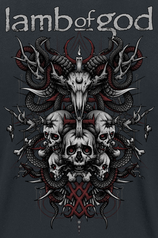 T-Shirt Manches courtes  de Lamb Of God - Antler Crest - S à M - pour Homme - noir - Lamb Of God - View 2