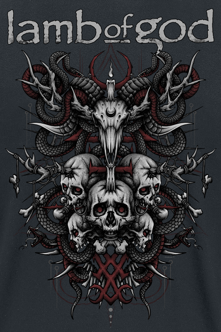 T-Shirt Manches courtes  de Lamb Of God - Antler Crest - S à M - pour Homme - noir - Lamb Of God - View 2