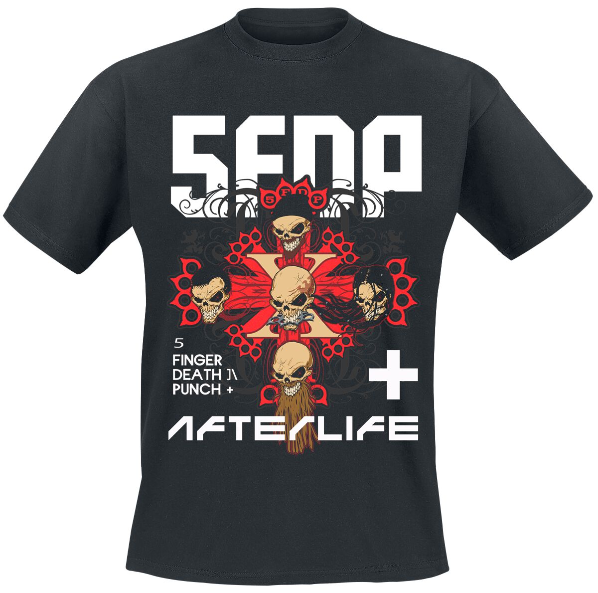 T-Shirt Manches courtes  de Five Finger Death Punch - Retro Afterlife - S à L - pour Homme - noir - Five Finger Death Punch