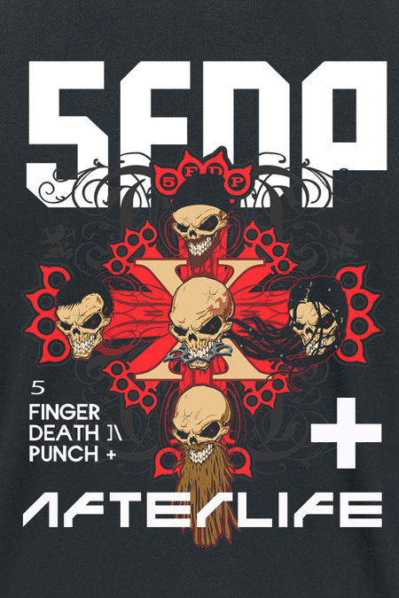 T-Shirt Manches courtes  de Five Finger Death Punch - Retro Afterlife - S à L - pour Homme - noir - Five Finger Death Punch - View 2