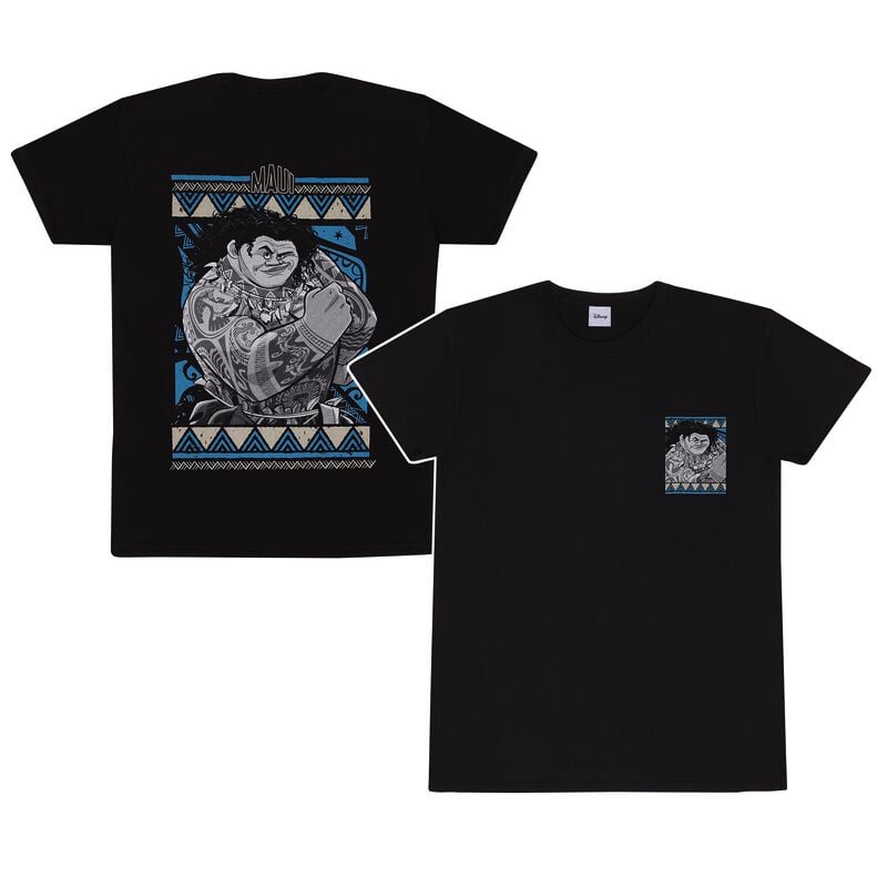 T-Shirt Manches courtes Disney de Vaiana - Vaiana 2 - Maui Tribal - S à XXL - pour Homme - noir - Vaiana