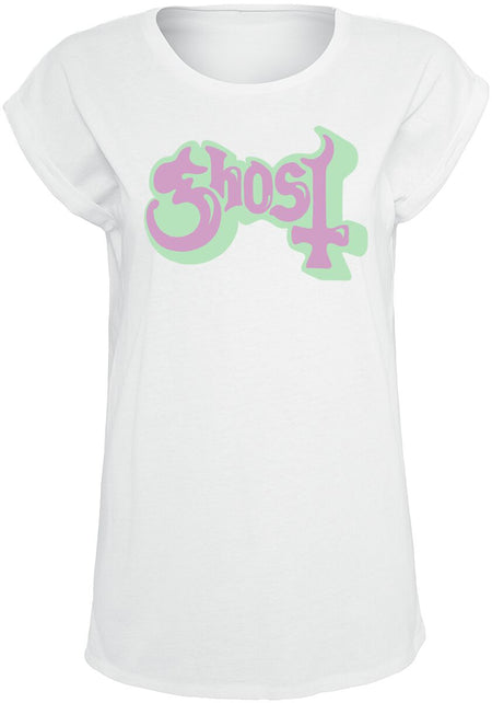 T-Shirt Manches courtes  de Ghost - Bubble Logo - S à XXL - pour Femme - blanc - Ghost