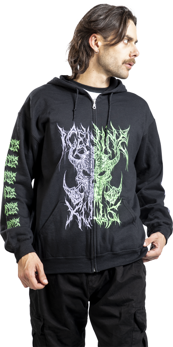 Sweat-shirt zippé à capuche  de Ice Nine Kills - Black Metal Split - S à 4XL - pour Homme - noir - Ice Nine Kills - View 2
