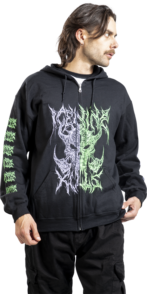 Sweat-shirt zippé à capuche  de Ice Nine Kills - Black Metal Split - S à 3XL - pour Homme - noir - Ice Nine Kills - View 2
