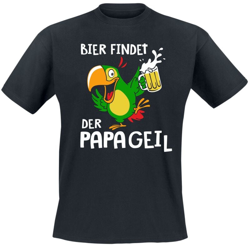 T-Shirt Manches courtes Fun de Funshirt - Bier findet PapageiL - M à 3XL - pour Homme - noir - Funshirt