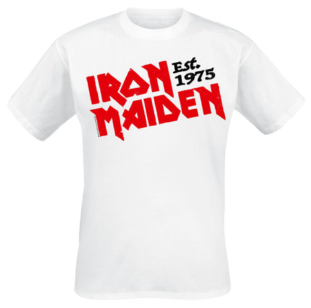 T-Shirt Manches courtes  de Iron Maiden - Est. 1975 - S à 4XL - pour Homme - blanc - Iron Maiden