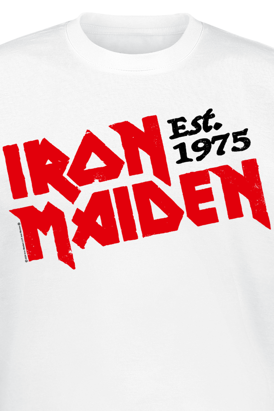 T-Shirt Manches courtes  de Iron Maiden - Est. 1975 - S à 4XL - pour Homme - blanc - Iron Maiden - View 2